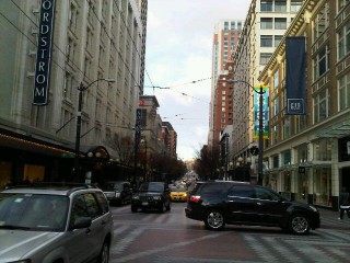 Streetscape at 5th Avenue (note the Nordstrom's!)