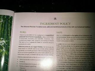 arbonne ingredient policy