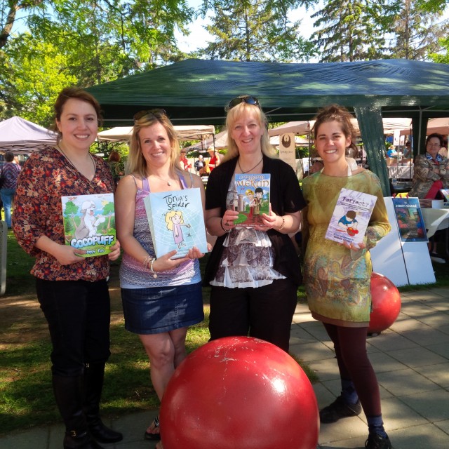 a photo of chidren's authors at Prose in the Park